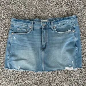 PAIGE Light Blue Distressed Denim Mini Skirt Size 30
